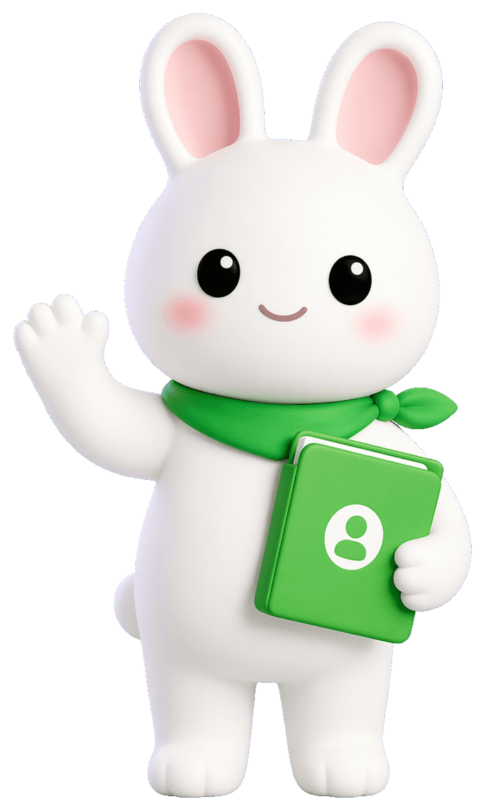 Friendly mascot waving